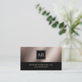 Einfache, moderne, elegante Monogram Accountant Visitenkarte (Stehend Vorderseite)