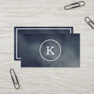 Einfache moderne, elegante Monogram-Schwarze Tafel Visitenkarte