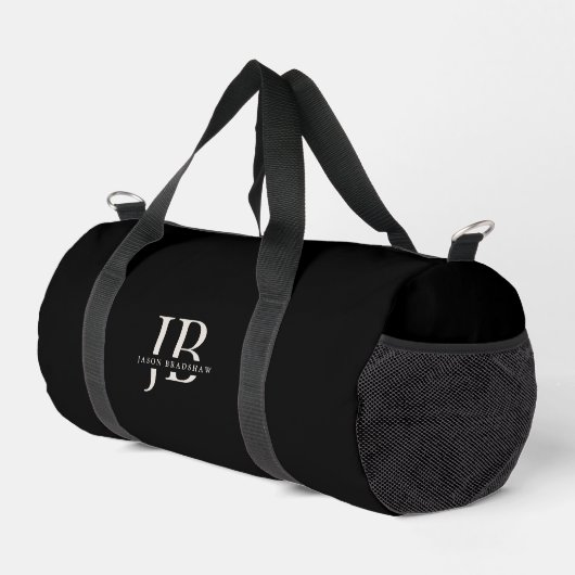 Einfache moderne, elegante Monogramm und Name Dunk Duffle Bag (Rechte Ecke)