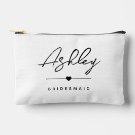 Einfache moderne Elegante Name der Bridesmaid Zubehörtasche