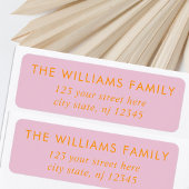 Einfache moderne Elegante Rosa Orange Rücksendeadr