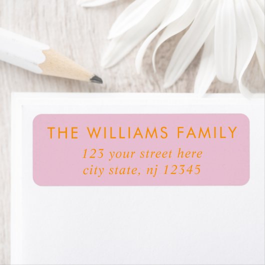 Einfache moderne Elegante Rosa Orange Rücksendeadr (Insitu)