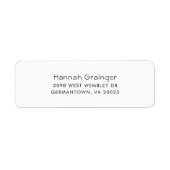 Einfache moderne Elegante Rücksendeadresse (Vorne)