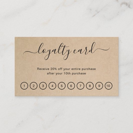 Einfache Moderne Elegante Rustikale Geschäfte Treuekarte (Vorderseite)