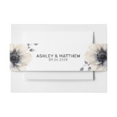 Einfache moderne Elegante Schwarz-weiße Blumenhoch Einladungsbanderole (Vorderseite Beispiel)