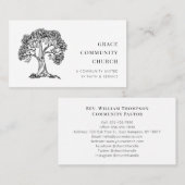 Einfache moderne Elegante Schwarze und Weiße Kirch Visitenkarte (Vorne/Hinten)