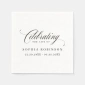 Einfache moderne, elegante Script-Beerdigung Serviette (Vorderseite)