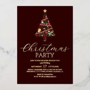 Einfache Moderne Elegante Script Weihnachten Party Folien Feiertagskarte