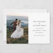 Einfache moderne elegante Skript Hochzeit Save The Date (Rückseite)