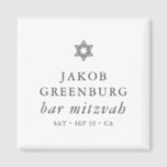 Einfache Moderne Elegante Star von David Bar Mitzv Magnet<br><div class="desc">Design besteht aus Sans Serif Typografie und spielerischer,  kursiver Schrift Typografie auf einem einfachen Hintergrund. Abrufbar unter: http://www.zazzle.com/store/selectpartysupplies</div>