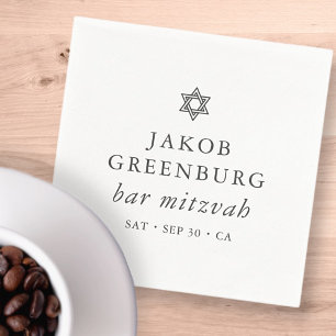 Einfache Moderne Elegante Star von David Bar Mitzv Serviette