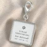 Einfache Moderne Elegante Stern von David Bat Mitz Charm<br><div class="desc">Design besteht aus Sans Serif Typografie und spielerischer,  kursiver Schrift Typografie auf einem einfachen Hintergrund. Abrufbar unter: http://www.zazzle.com/store/selectpartysupplies</div>