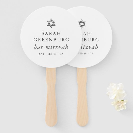 Einfache Moderne Elegante Stern von David Bat Mitz Fächer (Vorne und Hinten)