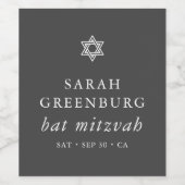 Einfache Moderne Elegante Stern von David Bat Mitz Weinetikett (Einzelnes Label)