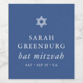 Einfache Moderne Elegante Stern von David Bat Mitz Weinetikett (Einzelnes Label)