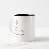 Einfache Moderne Elegante Stern von David Bat Mitz Zweifarbige Tasse (Vorderseite Links)