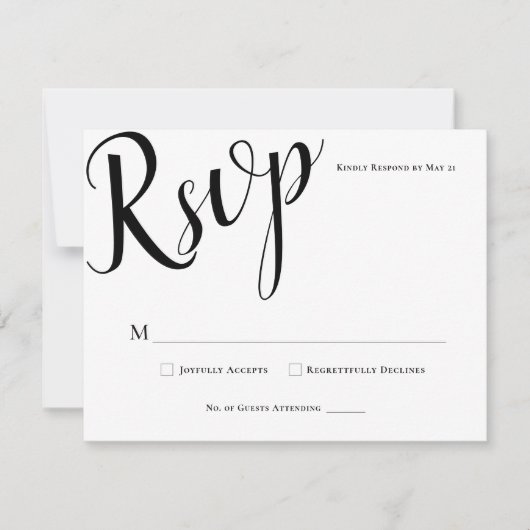 Einfache moderne, elegante UAWG für die Hochzeitsk RSVP Karte (Vorderseite)