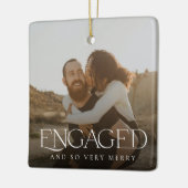 Einfache Moderne Elegante Verlobt 2 Foto Weihnacht Keramikornament (Links)