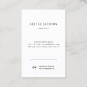 Einfache, moderne, elegante Visitenkarte (Rückseite)