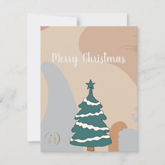 Einfache moderne Elegante Weihnachtskarte für Kund Mitteilungskarte (Vorderseite)