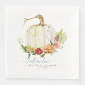 Einfache moderne Elegante Weiße Pumpkin Blüte Serviette (Vorderseite)