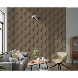 Einfache moderne Elegante Wheat Pattern Brown Tapete