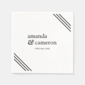 Einfache moderne, elegante White Wedding Serviette (Vorderseite)