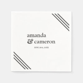 Einfache moderne, elegante White Wedding Serviette