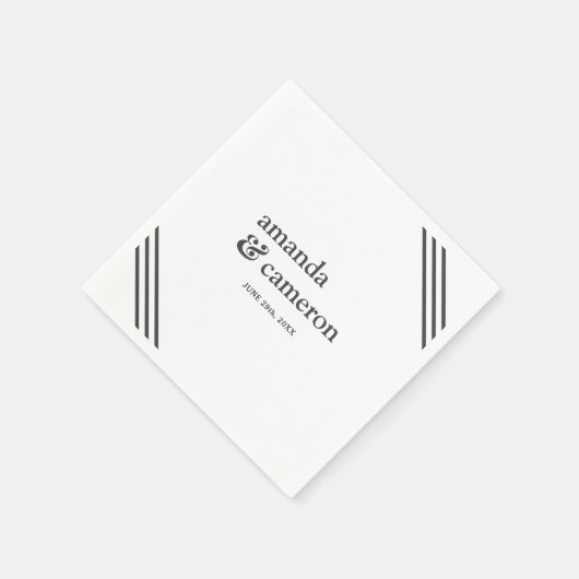 Einfache moderne, elegante White Wedding Serviette (Ecke)