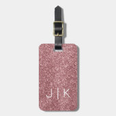 Einfache Moderne Eleganter Glitzer mit Monogramm N Gepäckanhänger (Vorderseite vertikal)