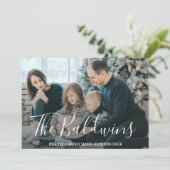 Einfache Moderne Elegantes Foto Weihnachten (Stehend Vorderseite)