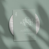 Einfache moderne Elegantsage Grüne Hochzeit Einladung