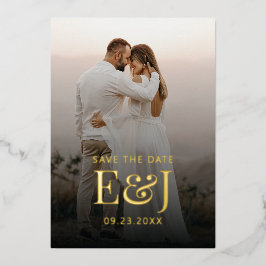 Einfache moderne Eleganz Save the Date Hochzeit Folieneinladung