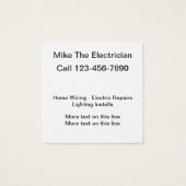 Einfache, moderne elektrische Visitenkarte (Rückseite)