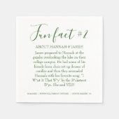 Einfache moderne Emerald Green Fun Fakt 2 Hochzeit Serviette (Vorderseite)