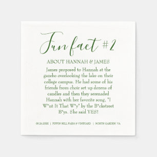 Einfache moderne Emerald Green Fun Fakt 2 Hochzeit Serviette