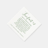 Einfache moderne Emerald Green Fun Fakt 2 Hochzeit Serviette (Ecke)