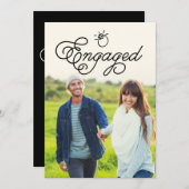 Einfache moderne Engagement Party Volles Foto Einladung (Vorne/Hinten)