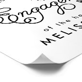 Einfache, moderne Engagement Party Willkommen Poster (Ecke)