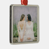 Einfache Moderne Erste Weihnachten als Mrs. & Mrs. Ornament Aus Metall (Rechts)