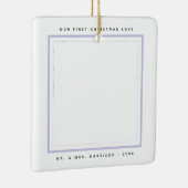 Einfache Moderne Erste Weihnachten Mr. und Mrs. 2 Keramikornament (Rechts)