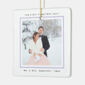 Einfache Moderne Erste Weihnachten Mr. und Mrs. 2 Keramikornament (Links)