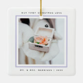 Einfache Moderne Erste Weihnachten Mr. und Mrs. 2 Keramikornament (Rückseite)