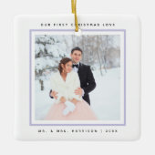 Einfache Moderne Erste Weihnachten Mr. und Mrs. 2 Keramikornament (Vorderseite)