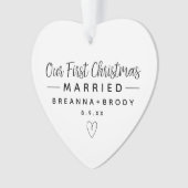 Einfache Moderne Erste Weihnachten Verheiratet Ornament (Vorderseite)