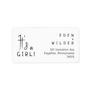 Einfache Moderne Es ist eine Girl-UAWG-Rücksendead Adressaufkleber