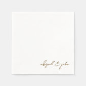 Einfache moderne Espresso-Script-Namen Hochzeit Serviette (Vorderseite)