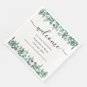Einfache moderne Eukalyptus Wedding Napkin Serviette (Ecke)