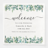 Einfache moderne Eukalyptus Wedding Napkin Serviette (Vorderseite)