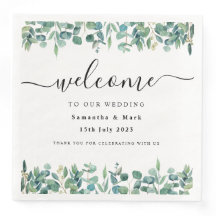 Einfache moderne Eukalyptus Wedding Napkin